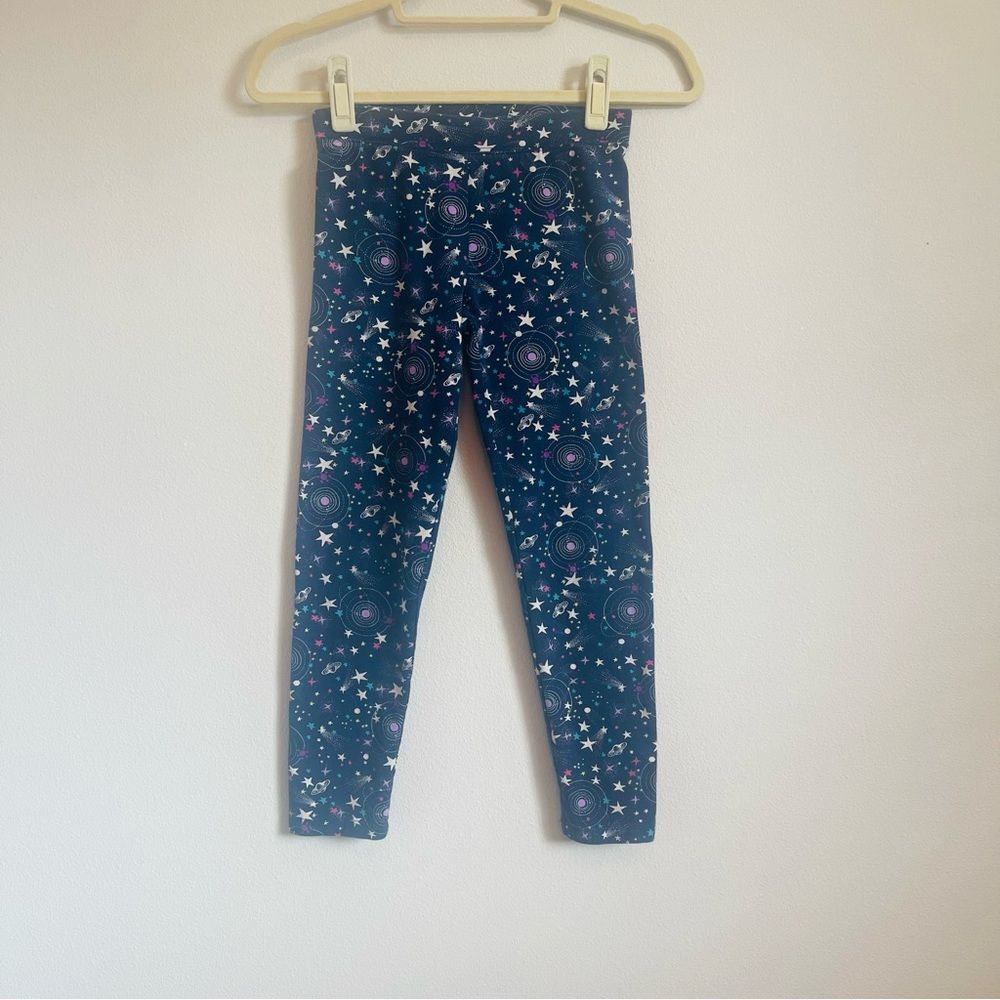Gap Kids Leggings Elysian Blue Starry Mid Rise Pull On Ankle Leggings Size Large
